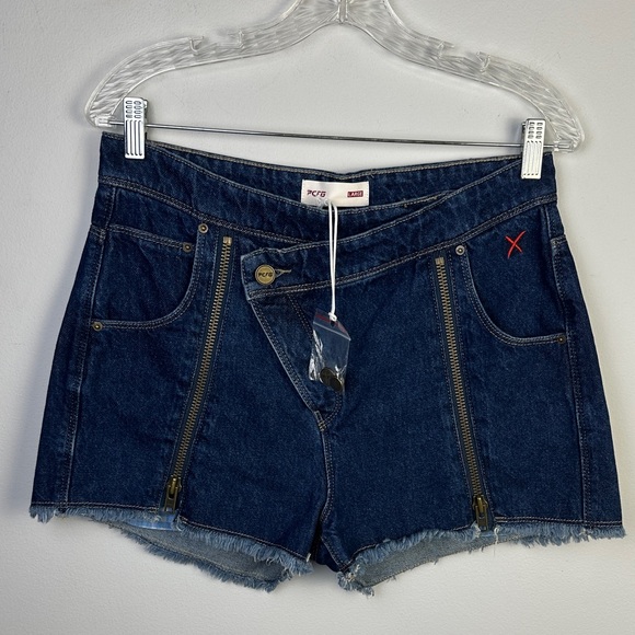 NEW PCFG Free Heaven Short Zipper Detail Large Cotton Edgy Rocker Unique Cowgirl - Picture 2 of 16